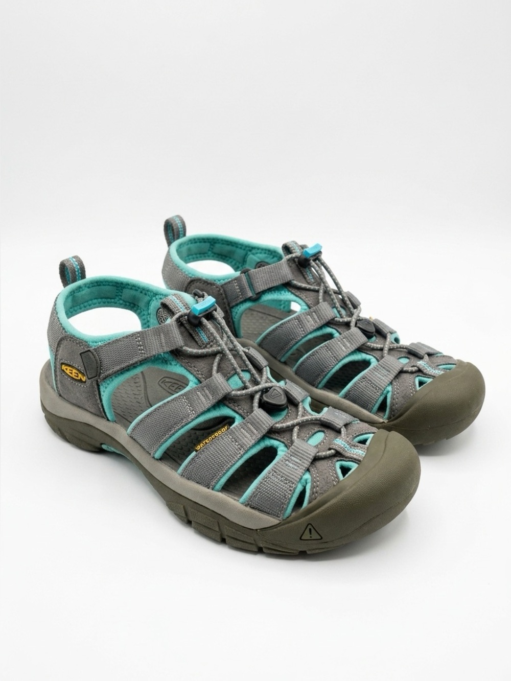 KEEN Whisper Women’s 8.5 Gray Teal Waterproof Hiking Sandals Closed Toe Gorpcore